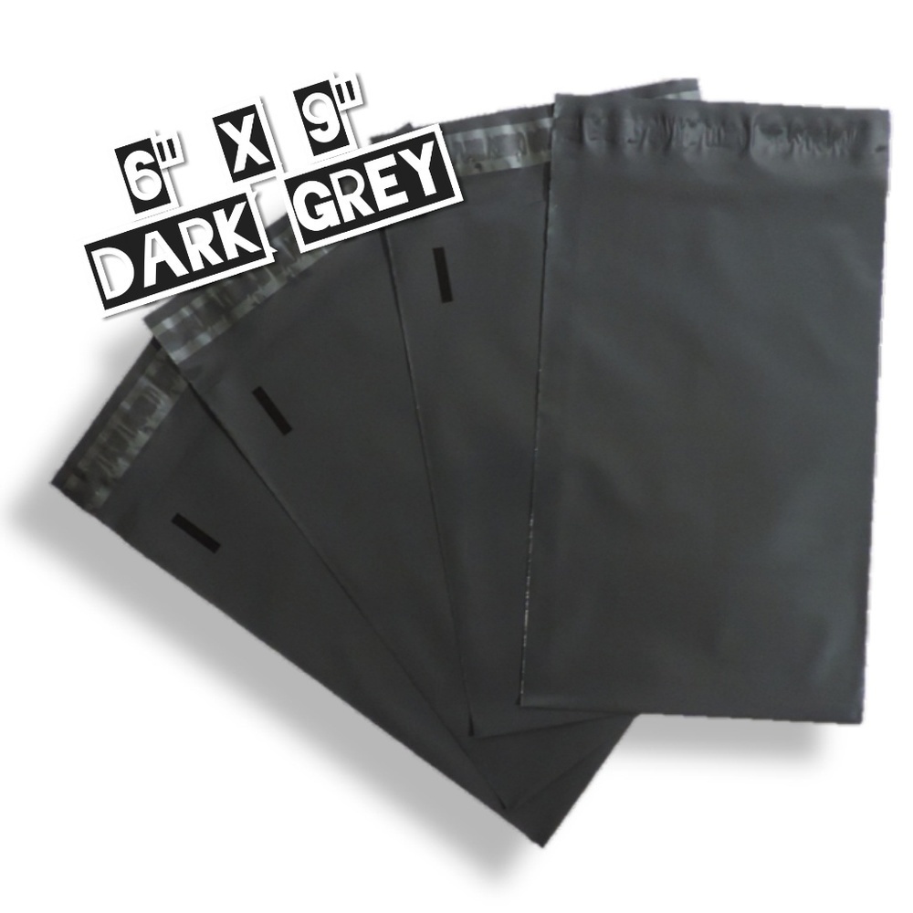 50 Poly Mailers 6x9 Dark Grey - Picture 2 of 4